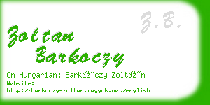 zoltan barkoczy business card